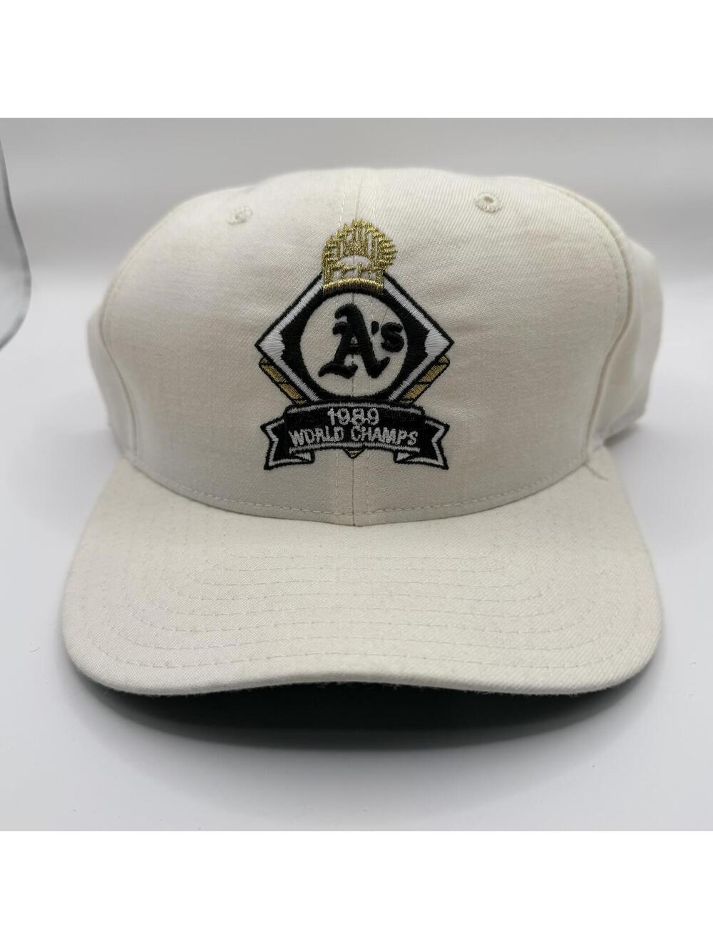 MLB Hat White Oakland A's 1989 World Champs Vintage